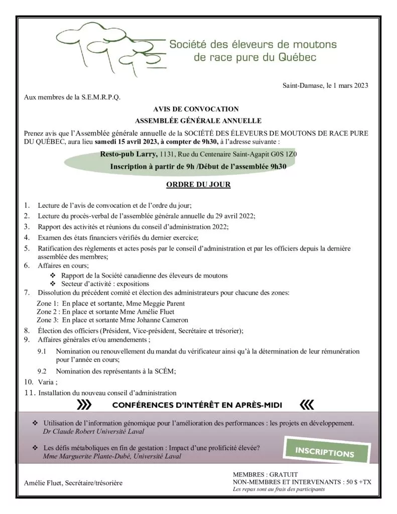 thumbnail of Avis de convocation AGA 2023 SEMRPQ