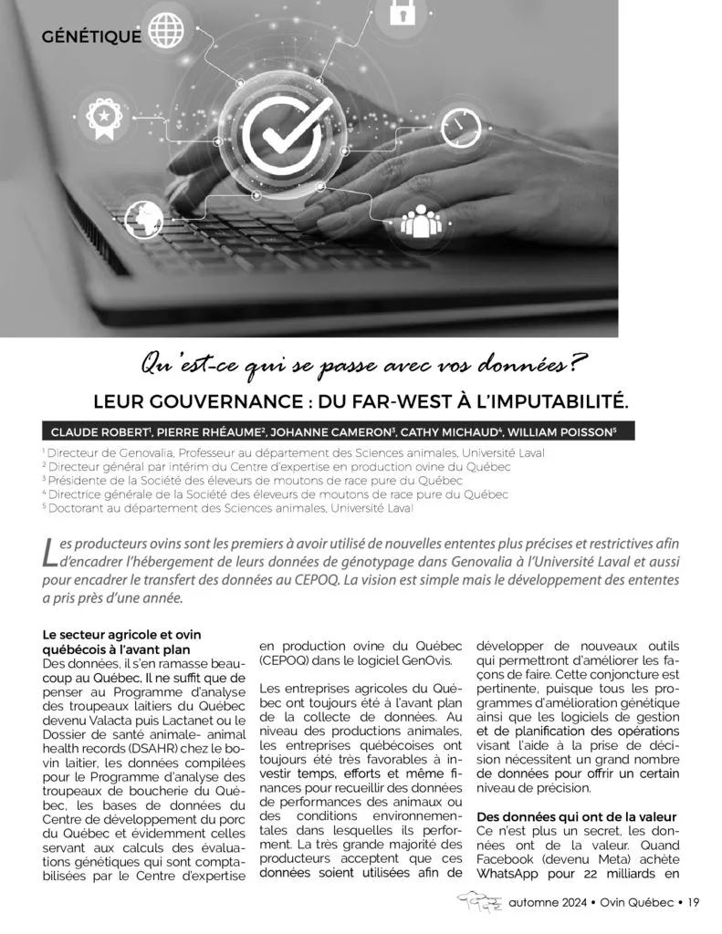 thumbnail of Article sur les donnnées génomique Claude Robert